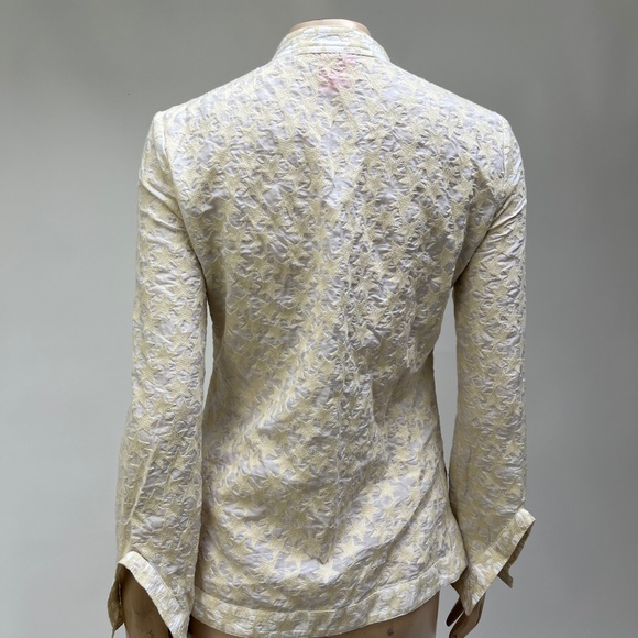 TORY BURCH Women's Shirt 0 Small Blouse Embroidered Stars cream L/S Top GG23 - Picture 3 of 6